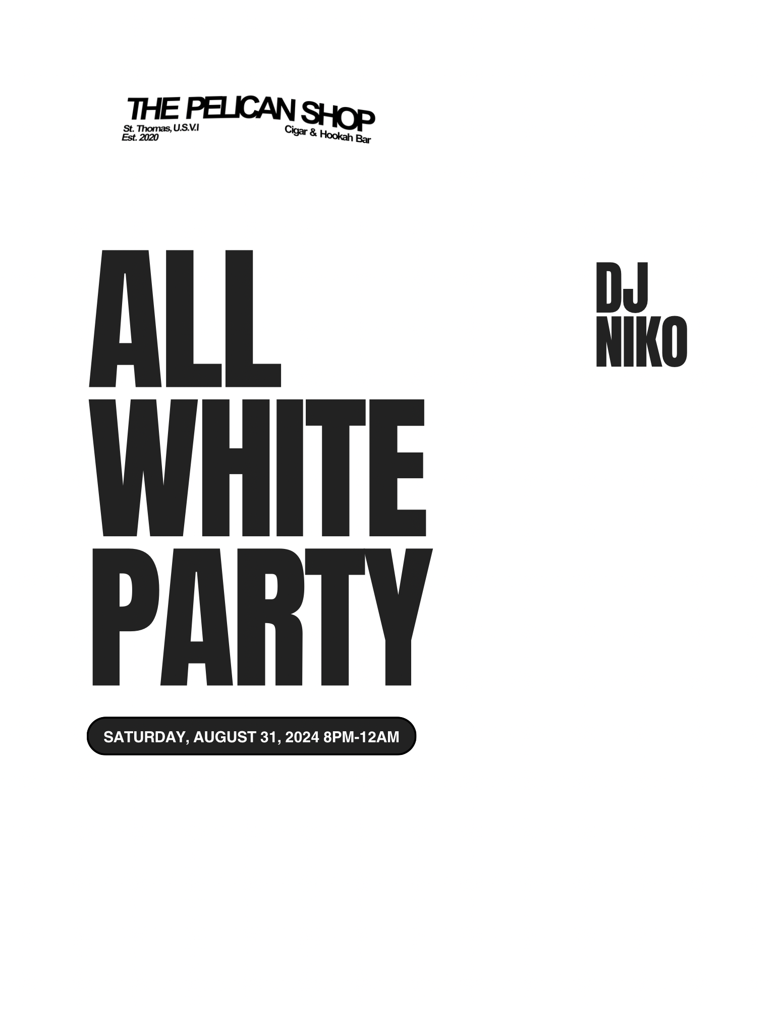 ALL WHITE PARTY with DJ NIKO 8.31.24